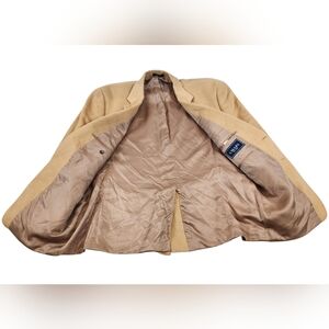 Chaps Mens 44R Camel Hair Sport Coat Blazer Jacket Two Buttons Classic